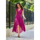 Rochie lunga din voal roz fucsia vaporoasa Fiona Rochie lunga din voal roz fucsia vaporoasa Fiona 4 - dyandra.ro