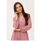 Rochie lunga din voal chiffon roz pudra vaporoasa cu maneca lunga Stella Rochie lunga din voal chiffon roz pudra vaporoasa cu maneca lunga Stella 4 - dyandra.ro