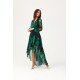 Rochie eleganta din voal verde lunga cu flori cu maneca lunga vaporoasa Sureya 4 - dyandra.ro