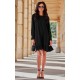 Rochie scurta neagra cu maneca lunga si volan SintraR Rochie scurta neagra cu maneca lunga si volan SintraR 2 - dyandra.ro