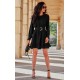 Rochie scurta neagra cu maneca lunga si volan SintraR Rochie scurta neagra cu maneca lunga si volan SintraR 4 - dyandra.ro