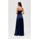 Rochie lunga, din satin, bleumarin, petrecuta, SalmaR Rochie lunga, din satin, bleumarin, petrecuta, SalmaR 4 - dyandra.ro