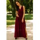 Rochie lunga din voal burgundy vaporoasa Yurianne Rochie lunga din voal burgundy vaporoasa Yurianne 4 - dyandra.ro
