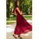 Rochie lunga din voal burgundy vaporoasa Yurianne Rochie lunga din voal burgundy vaporoasa Yurianne 5 - dyandra.ro