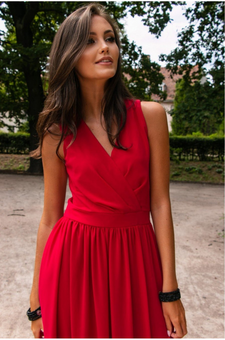 Rochie lunga rosie din voal, vaporoasa, Yurianne Rochie lunga rosie din voal, vaporoasa, Yurianne 6 - dyandra.ro
