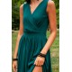 Rochie lunga verde din voal vaporoasa Yurianne 6 - dyandra.ro