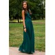 Rochie lunga verde din voal vaporoasa Yurianne 4 - dyandra.ro