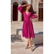 Rochie din voal roz magenta midi cu maneca lunga vaporoasa Melen Rochie din voal roz magenta midi cu maneca lunga vaporoasa Melen 2 - dyandra.ro