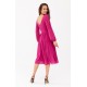 Rochie din voal roz magenta midi cu maneca lunga vaporoasa Melen Rochie din voal roz magenta midi cu maneca lunga vaporoasa Melen 3 - dyandra.ro