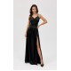 Rochie neagra eleganta lunga din satin petrecuta SalmaR Rochie neagra eleganta lunga din satin petrecuta SalmaR 4 - dyandra.ro