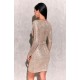 Rochie scurta mulata aurie din paiete cu maneca lunga Megan Rochie scurta mulata aurie din paiete cu maneca lunga Megan 3 - dyandra.ro
