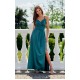 Rochie verde smarald lunga din satin petrecuta SalmaR Rochie verde smarald lunga din satin petrecuta SalmaR 2 - dyandra.ro