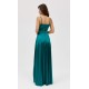 Rochie verde smarald lunga din satin petrecuta SalmaR Rochie verde smarald lunga din satin petrecuta SalmaR 5 - dyandra.ro