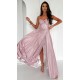 Rochie de seara lunga, glitter, roz pastel, cu corset, KareninaLux Rochie de seara lunga, glitter, roz pastel, cu corset, KareninaLux 2 - dyandra.ro