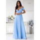 Rochie eleganta de ocazie lunga baby blue cu umerii goi ValentinaW 2 - dyandra.ro