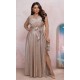 Rochie lunga aurie din bumbac cu glitter AmandaW Rochie lunga aurie din bumbac cu glitter AmandaW 2 - dyandra.ro
