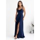 Rochie eleganta lunga bleumarin navy cu bust tip corset vaporoasa SuzanaW 4 - dyandra.ro