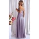 Rochie eleganta lunga, bumbac cu glitter, bleu cu reflexii lila, TifaniW 3 - dyandra.ro