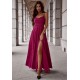 Rochie eleganta lunga din glitter burgundy cu bust tip corset ValeriaLux 2 - dyandra.ro