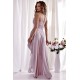 Rochie eleganta lunga, glitter, roz, asimetrica, cu decolteu plic, EssaW 3 - dyandra.ro
