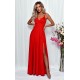Rochie eleganta lunga, rosie, crapata pe picior, ScarletW2 2 - dyandra.ro