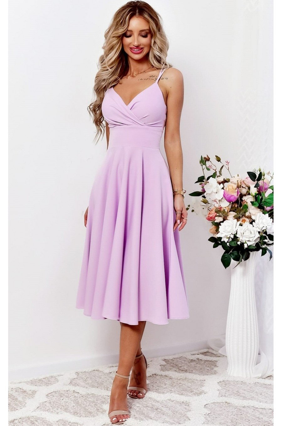Rochie baby doll midi din bumbac lila in clos retro TifaniW3 Rochie baby doll midi din bumbac lila in clos retro TifaniW3 1 - dyandra.ro