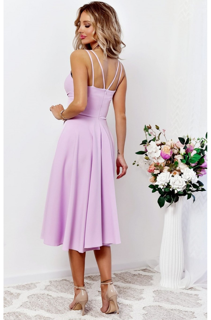 Rochie baby doll midi din bumbac lila in clos retro TifaniW3 Rochie baby doll midi din bumbac lila in clos retro TifaniW3 2 - dyandra.ro