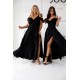 Rochie de ocazie eleganta lunga neagra din bumbac cu umerii goi ValentinaW 4 - dyandra.ro