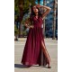 Rochie lunga din voal burgundy vaporoasa Yurianne Rochie lunga din voal burgundy vaporoasa Yurianne 2 - dyandra.ro