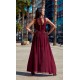 Rochie lunga din voal burgundy vaporoasa Yurianne Rochie lunga din voal burgundy vaporoasa Yurianne 3 - dyandra.ro