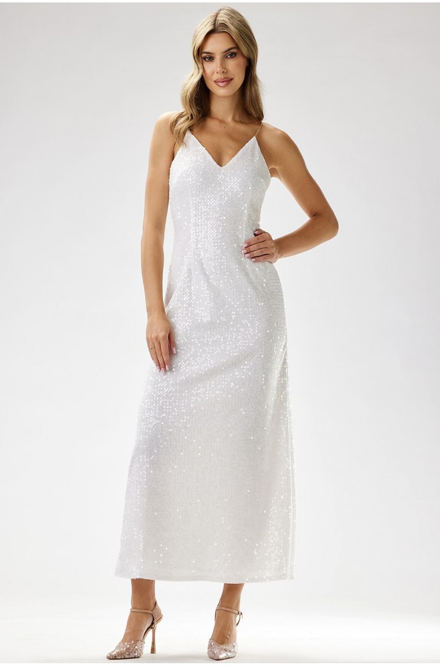 Rochie alba din paiete lunga mulata tip furou Christa1 Rochie alba din paiete lunga mulata tip furou Christa1 1 - dyandra.ro