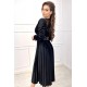 Rochie lunga neagra din catifea plisata cu maneca lunga Star Rochie lunga neagra din catifea plisata cu maneca lunga Star 3 - dyandra.ro