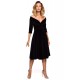 Rochie midi eleganta din catifea neagra Denisa 2 - dyandra.ro