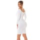 Rochie midi alba mulata cu maneca lunga Endellion Rochie midi alba mulata cu maneca lunga Endellion 3 - dyandra.ro