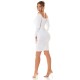 Rochie midi alba mulata cu maneca lunga Endellion Rochie midi alba mulata cu maneca lunga Endellion 6 - dyandra.ro