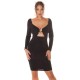 Rochie midi neagra mulata cu maneca lunga Endellion Rochie midi neagra mulata cu maneca lunga Endellion 2 - dyandra.ro
