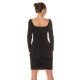 Rochie midi neagra mulata cu maneca lunga Endellion Rochie midi neagra mulata cu maneca lunga Endellion 3 - dyandra.ro