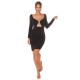 Rochie midi neagra mulata cu maneca lunga Endellion Rochie midi neagra mulata cu maneca lunga Endellion 4 - dyandra.ro