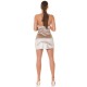 Rochie de club scurta, din satin bej, mulata, cu spatele gol, Paulina 7 - dyandra.ro