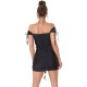 Rochie scurta neagra mulata cu umerii goi drapata Karla Rochie scurta neagra mulata cu umerii goi drapata Karla 3 - dyandra.ro