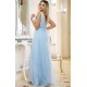 Rochie de ocazie eleganta lunga cu tulle bleu Adele 4 - dyandra.ro