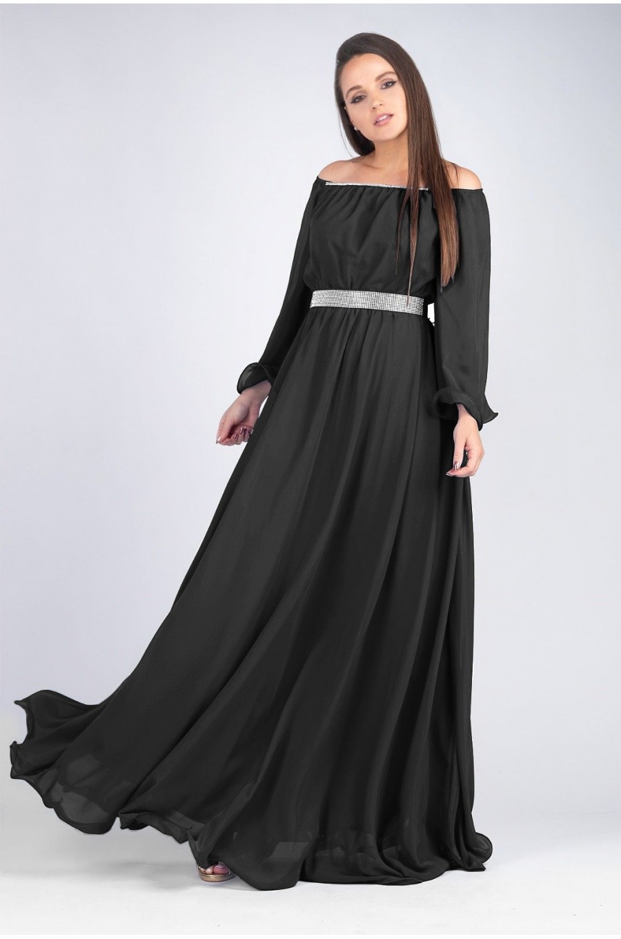 Rochie lunga neagra din voal Cinderella Rochie lunga neagra din voal Cinderella 1 - dyandra.ro