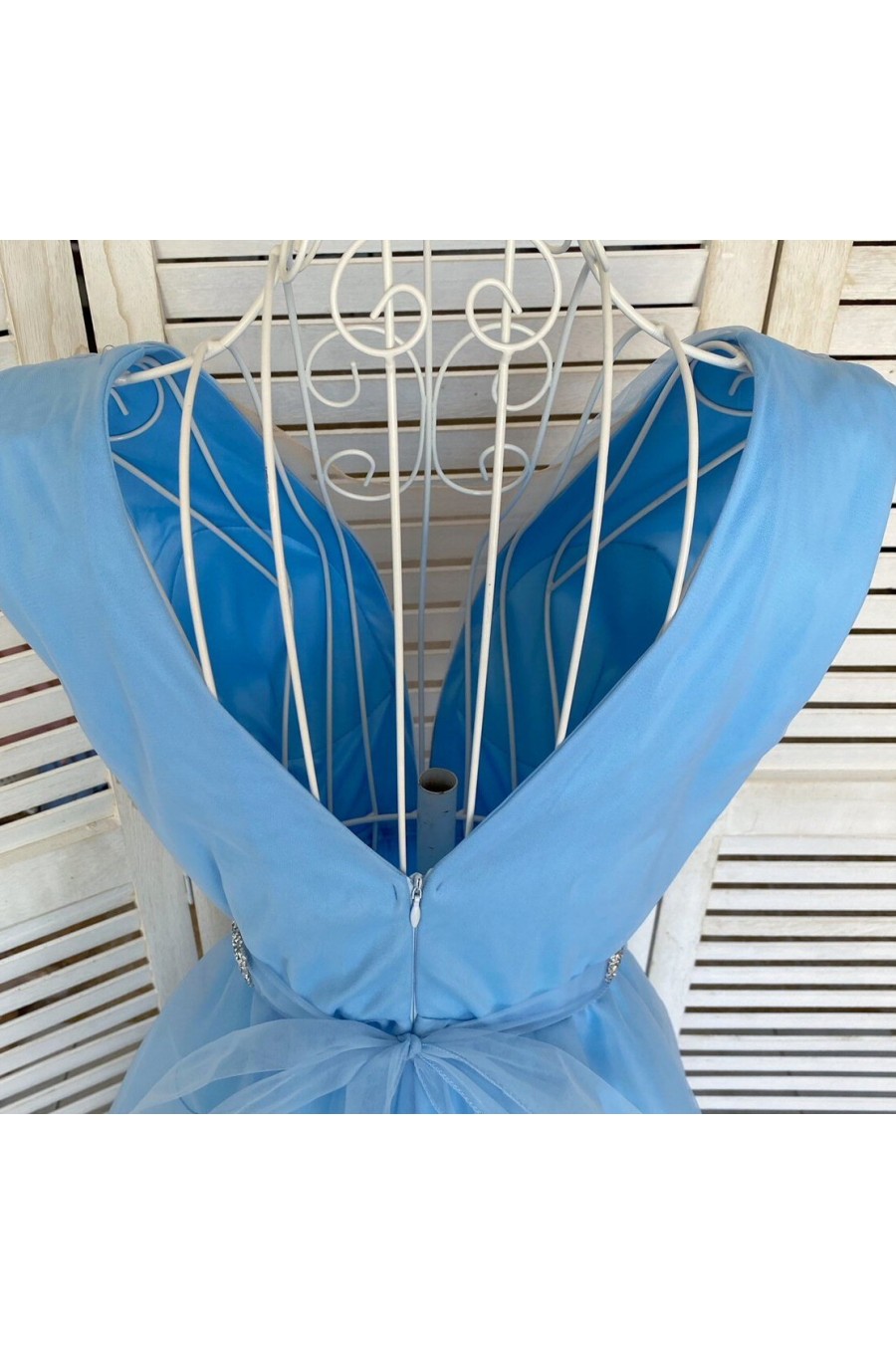 Rochie de ocazie eleganta scurta tul bleu baby doll Adelya Rochie de ocazie eleganta scurta tul bleu baby doll Adelya 2 - dyandra.ro