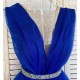 Rochie eleganta de ocazie scurta baby doll tul albastru electric Adelya 3 - dyandra.ro