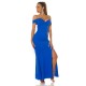 Rochie lunga albastra, mulata, cu umerii goi, crapata pe picior, Berda Rochie lunga albastra, mulata, cu umerii goi, crapata pe picior, Berda 5 - dyandra.ro