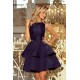 Rochie baby doll cu dantela bleumarin cu volane Zoey 2 - dyandra.ro