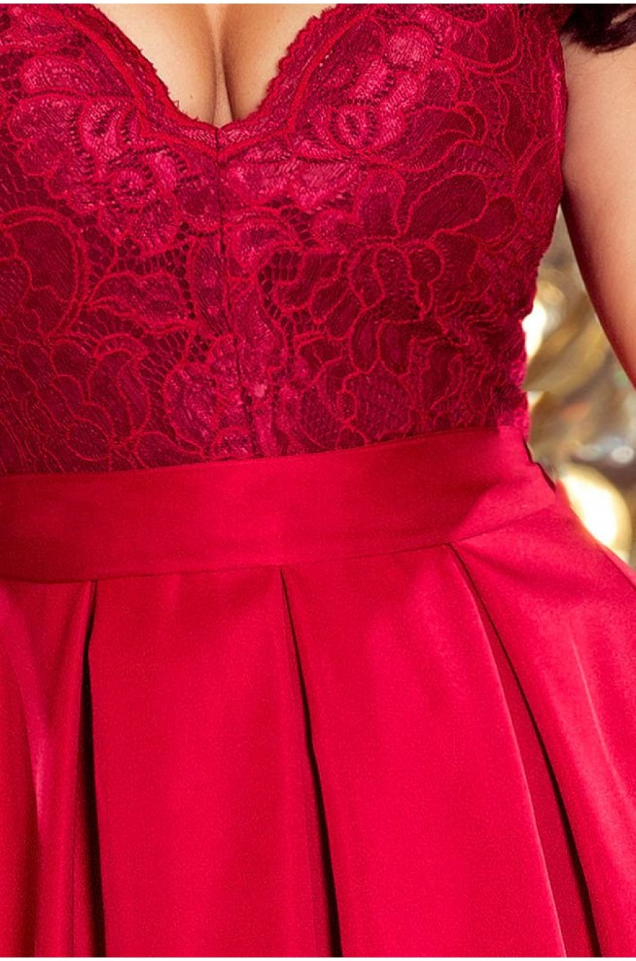 Rochie de ocazie scurta cu dantela burgundy Vivian Rochie de ocazie scurta cu dantela burgundy Vivian 4 - dyandra.ro