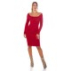 Rochie tricotata, midi, rosie, mulata  Samantha 4 - dyandra.ro