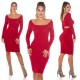 Rochie tricotata, midi, rosie, mulata  Samantha 6 - dyandra.ro