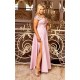 Rochie de cununie eleganta marime mare lunga dantela roz pastelat  Arianza 3 - dyandra.ro